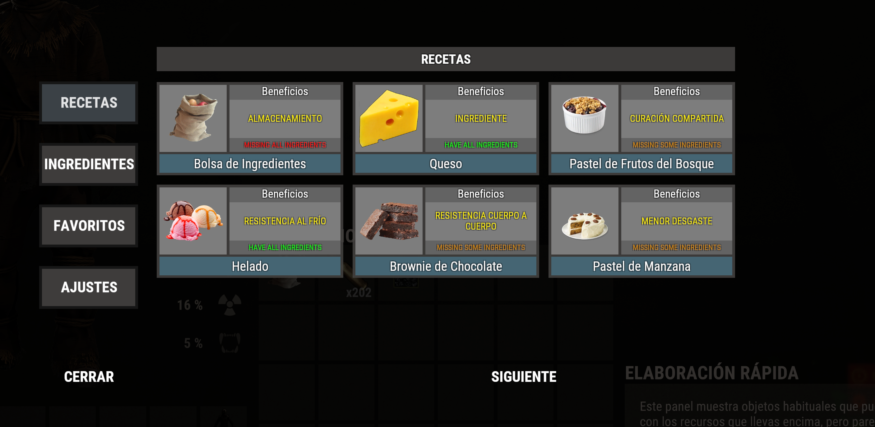 Sistema de recetas